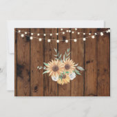 Rustic Graduation Party Wood Sunflower Chalk Kaart (Achterkant)
