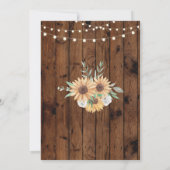 Rustic Graduation Party Wood Sunflower Invite Kaart (Achterkant)