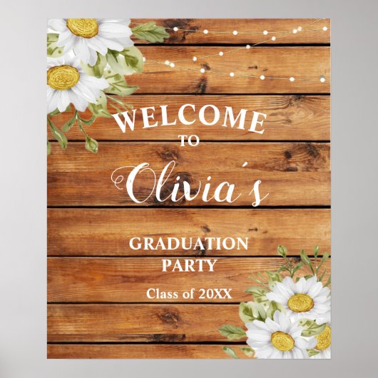 Rustic Graduation  welcome sign Poster (Voorkant)