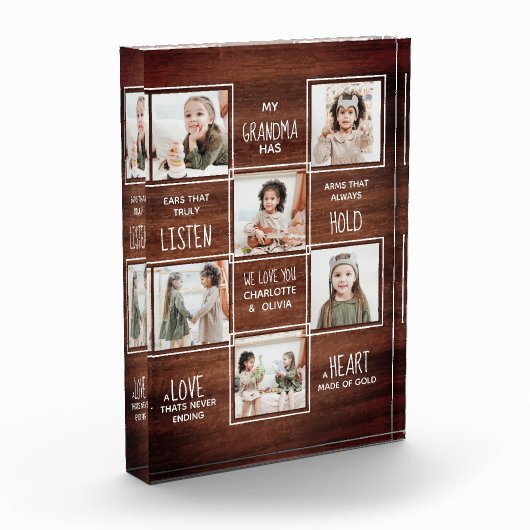 Rustic Grandma Afbeelding Collage Grandmoeder Fotoblokken (Links)