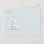Rustic Grandma's Nursery Baby shower Blue Uitnodiging Briefkaart (Achterkant)