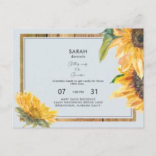 Rustic Grandma's Nursery Baby shower Blue Uitnodiging Briefkaart