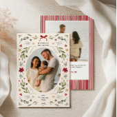 Rustic Grandmillenniall Holiday Photo Card Kaart
