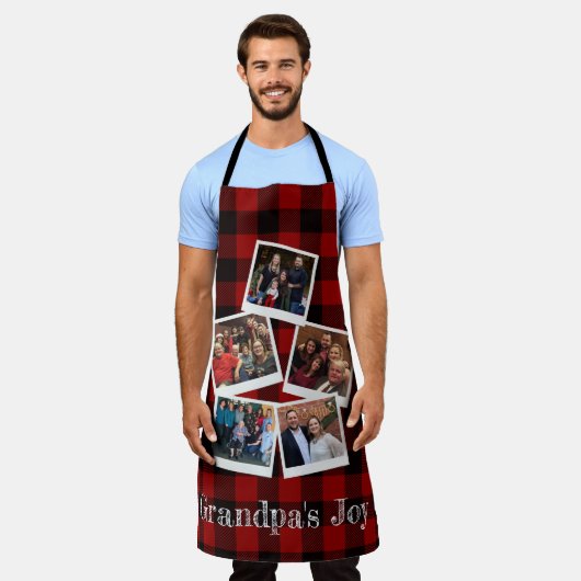 Rustic Grandpa's Joy 5 Photo Collage Buffalo Pset Schort (Gedragen)
