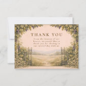 Rustic Grape Garden Countryside Wedding Bedankkaart (Voorkant)