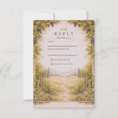 Rustic Grape Garden Countryside Wedding RSVP Kaartje (Voorkant)