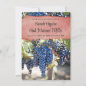 Rustic Grape Vines Wedding Invitation Kaart (Voorkant)
