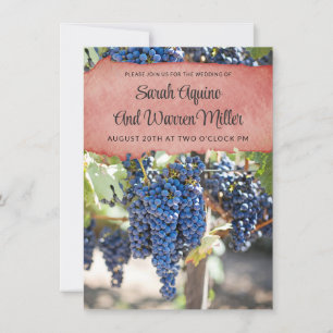 Rustic Grape Vines Wedding Invitation Kaart