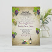 Rustic Grapevine Vineyard Wedding Event Kaart (Staand voorkant)