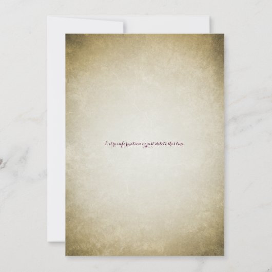 Rustic Grapevine Vineyard Wedding Event Kaart (Achterkant)