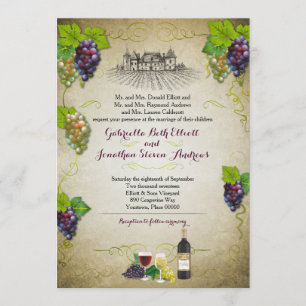 Rustic Grapevine Vineyard Wedding Event Kaart