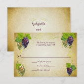 Rustic Grapevine Vineyard Wedding Event Reply RSVP Kaartje (Voorkant / Achterkant)