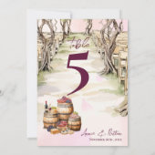 Rustic Grapevine Winery Trouwtafelnummer Bedankkaart (Achterkant)