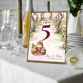 Rustic Grapevine Winery Trouwtafelnummer Bedankkaart