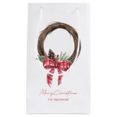 Rustic Grapevine Wreath Merry kerstavond Klein Cadeauzakje (Voorkant)