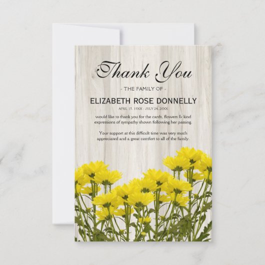 Rustic Gratitude Sympathie Bedankkaart (Voorkant)