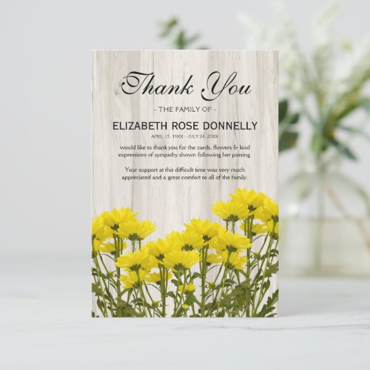 Rustic Gratitude Sympathie Bedankkaart (Staand voorkant)