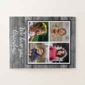 Rustic Gray Barn Wood 4 Foto Collage Grandma Legpuzzel (Horizontaal)