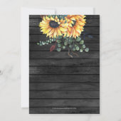 Rustic Gray Barn Wood Sunflower Vrijgezellenfeest Kaart (Achterkant)