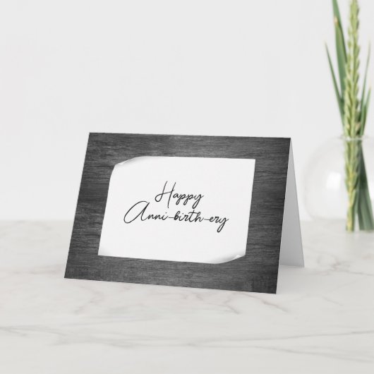 Rustic Gray Barnwood Birthday Kaart (Voorkant)