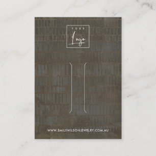 RUSTIC GRAY BRONZE LINE HAIR CLIP DISPLAY CARD VISITEKAARTJE