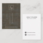 RUSTIC GRAY BRONZE LINE HAIR CLIP DISPLAY CARD VISITEKAARTJE (Voorkant / Achterkant)