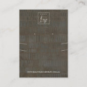 RUSTIC GRAY BRONZE LINE KETTING EARRING DISPLAY VISITEKAARTJE (Voorkant)