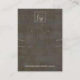 RUSTIC GRAY BRONZE LINE KETTING EARRING DISPLAY VISITEKAARTJE