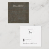 RUSTIC GRAY BRONZE LINE STUD EARRING DISPLAY CARD VIERKANTE VISITEKAARTJE (Voorkant / Achterkant)