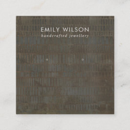 RUSTIC GRAY BRONZE LINE STUD EARRING DISPLAY CARD VIERKANTE VISITEKAARTJE