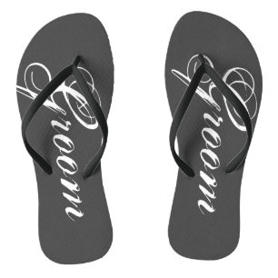 Rustic gray bruiloft teenslippers voor bruid en br