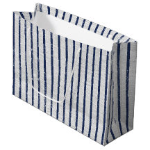 Rustic Gray Linen Navy Blue Stripes Pattern