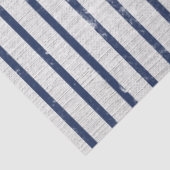 Rustic Gray Linen Navy Blue Stripes Pattern Tissuepapier (Detail)