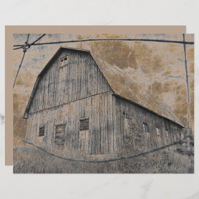 Rustic Gray Sepia Barn  textuur (Voorkant / Achterkant)