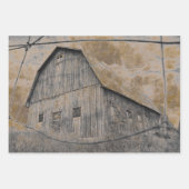 Rustic Gray Sepia Barn  textuur Inpakpapier Vel (Voorkant 3)