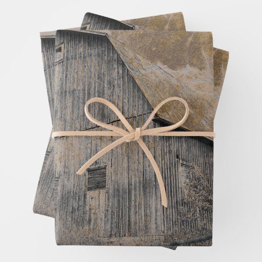Rustic Gray Sepia Barn  textuur Inpakpapier Vel (In situ)