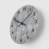 Rustic Gray Weathered Barn Wood Boards Ronde Klok (Hoek)