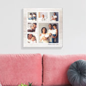 Rustic Gray Weathered Wood 6 Square Photo Collage Canvas Afdruk (Insitu (Woonkamer))