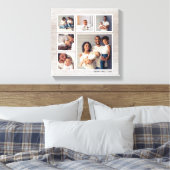 Rustic Gray Weathered Wood 6 Square Photo Collage Canvas Afdruk (Insitu (Slaapkamer))