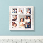 Rustic Gray Weathered Wood 6 Square Photo Collage Canvas Afdruk (Insitu (Houten vloer))