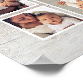 Rustic Gray Weathered Wood 6 Square Photo Collage Poster (Hoek)