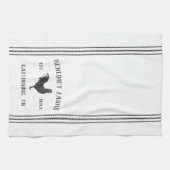 Rustic Gray & White - Aangepaste naam Boerderij &  Theedoek (Horizontaal)