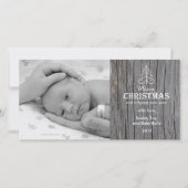 Rustic Gray Wood Christmas Tree Foto Card Feestdagenkaart (Voorkant)