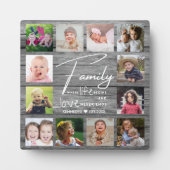 Rustic Gray Wood Family Quote 12 Photo Collage Fotoplaat (Voorkant)