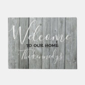 Rustic Gray Wood Farmhouse Welkom Deurmat (Voorkant)