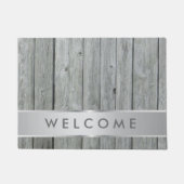 Rustic Gray Wood Farmhouse Welkom Deurmat (Voorkant)