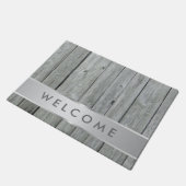 Rustic Gray Wood Farmhouse Welkom Deurmat (Schuin)