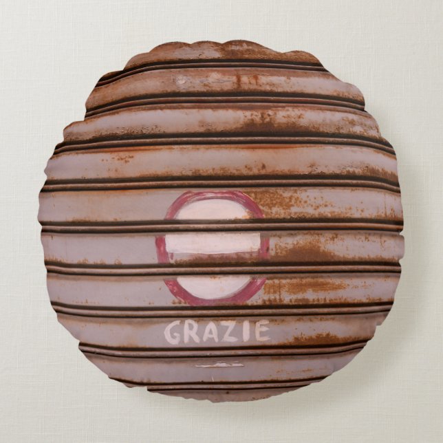 Rustic Grazie Shutter Napoli 1 Rond Kussen (Voorkant)