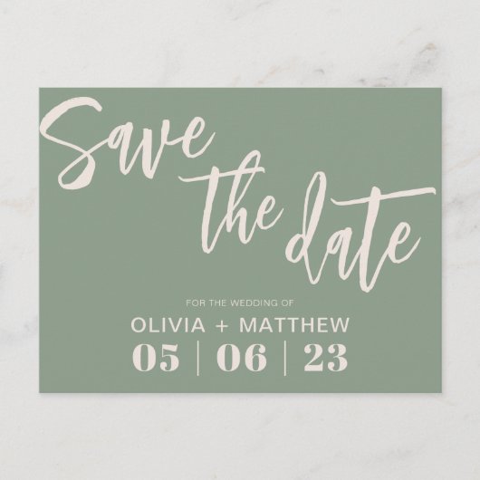 Rustic Green Aankondigingskaart (Voorkant)