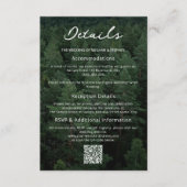 Rustic Green Aerial Forest foto bruiloft details Informatiekaartje (Voorkant)